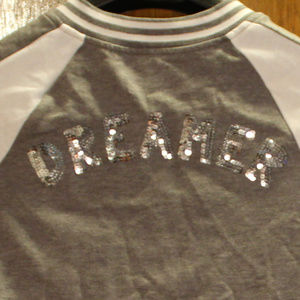 Justice NWOT 12/14 gray and white dreamer jacket